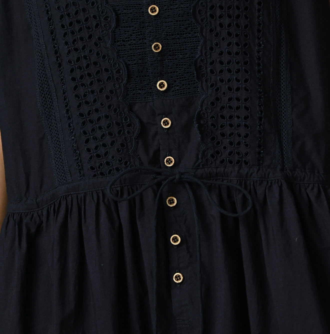 45R Indigo Supima Organic Batiste Cutwork Dress - Image 7