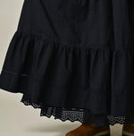 45R Indigo Supima Organic Batiste Cutwork Dress