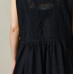 45R Indigo Supima Organic Batiste Cutwork Dress