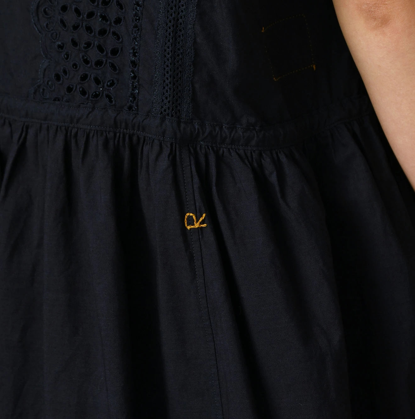 45R Indigo Supima Organic Batiste Cutwork Dress - Image 12