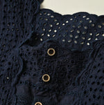 45R Indigo Supima Organic Batiste Cutwork Dress