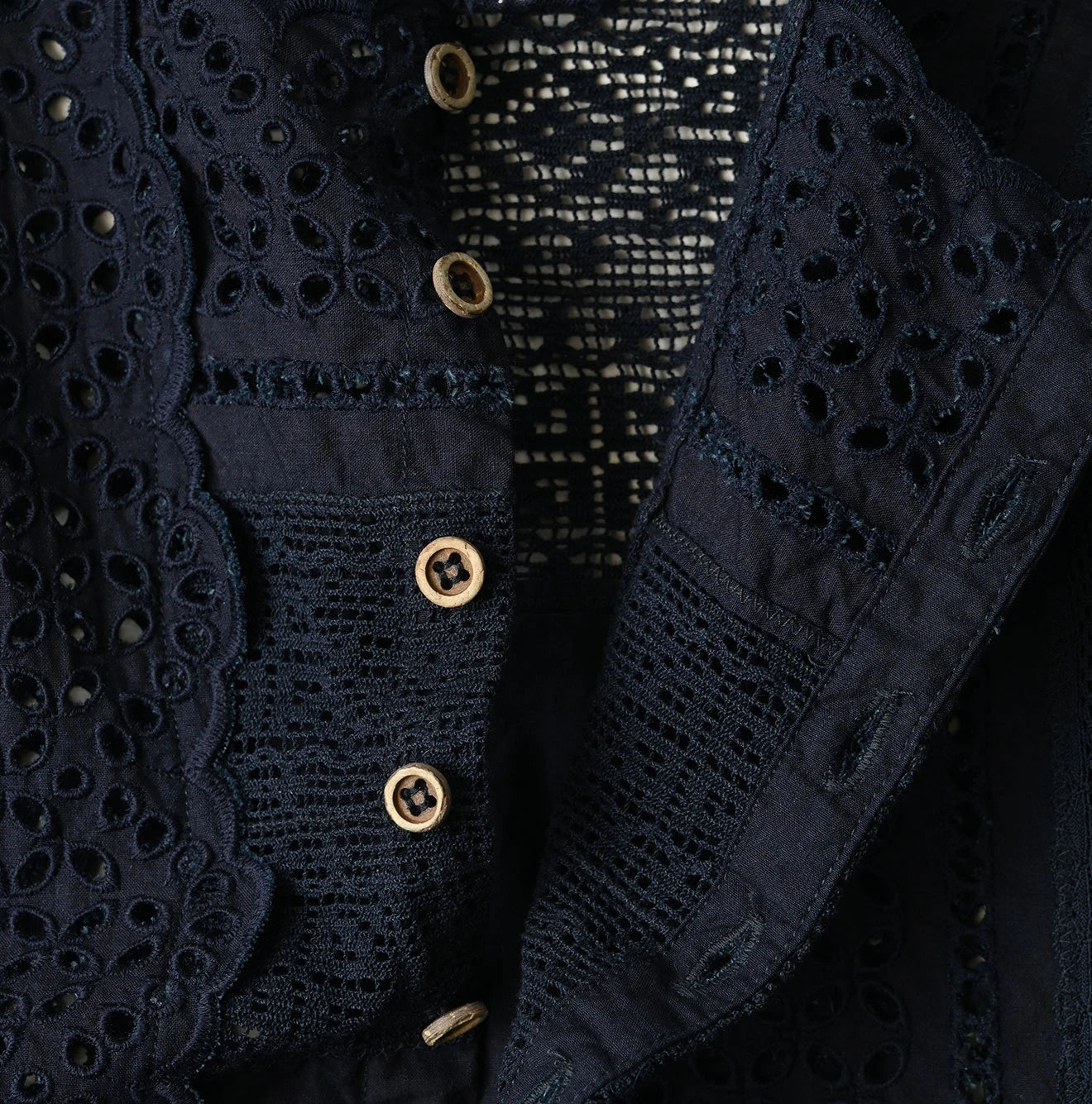 45R Indigo Supima Organic Batiste Cutwork Dress - Image 18