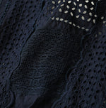 45R Indigo Supima Organic Batiste Cutwork Dress