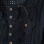 45R Indigo Supima Organic Batiste Cutwork Dress