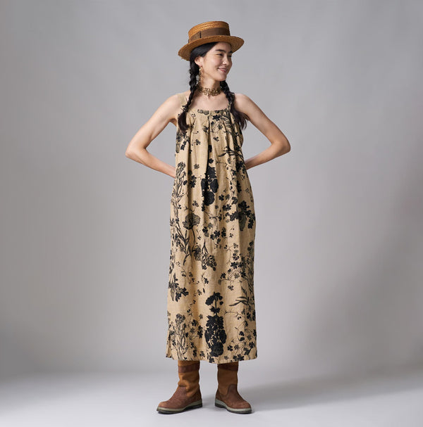 Cotton Linen Goza Tuck Dress