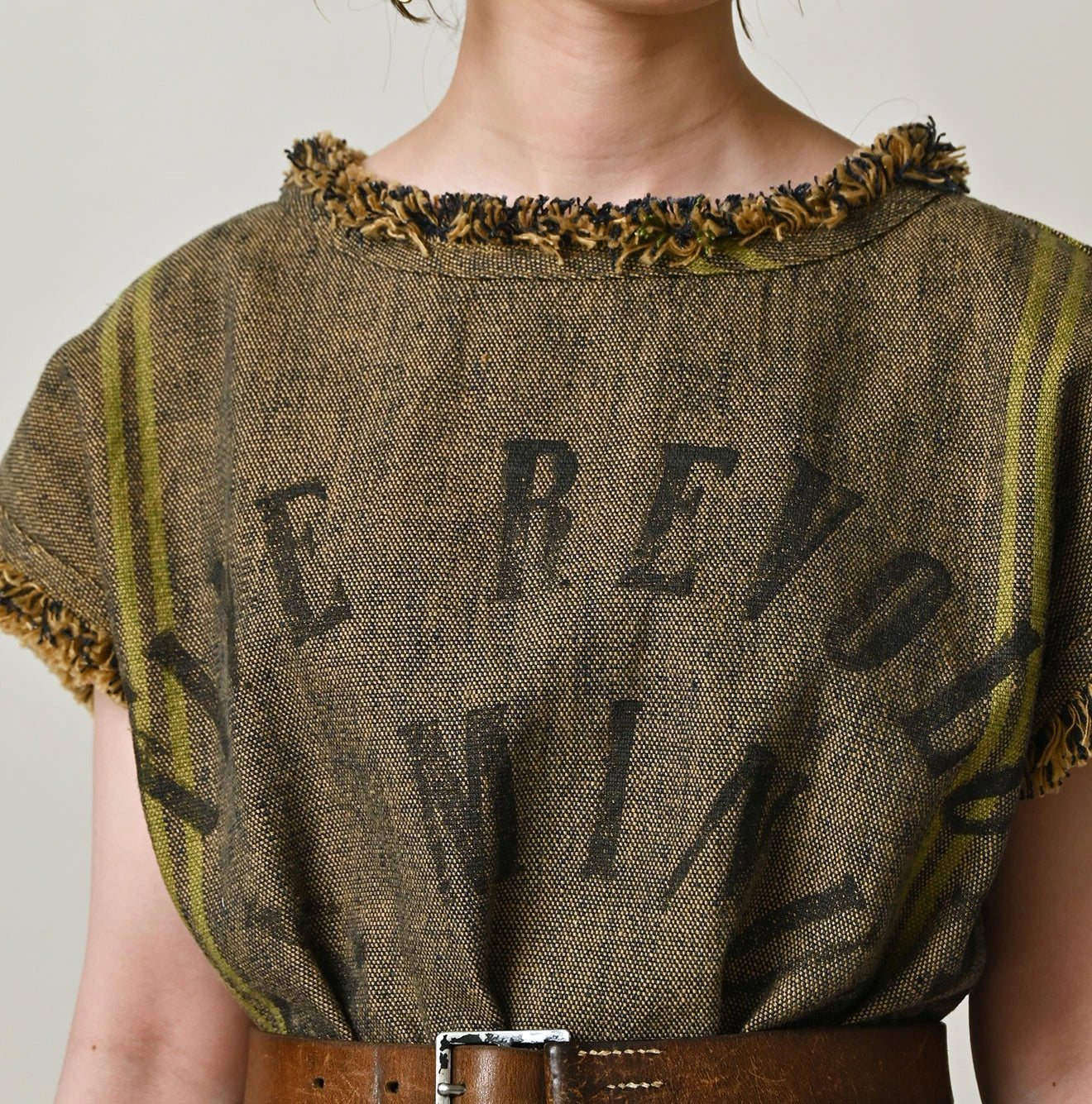 45R Ai Indigo Linen Sack Fringe Dress - Image 9