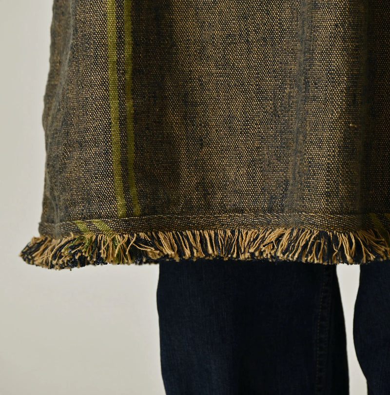 45R Ai Indigo Linen Sack Fringe Dress - Image 12