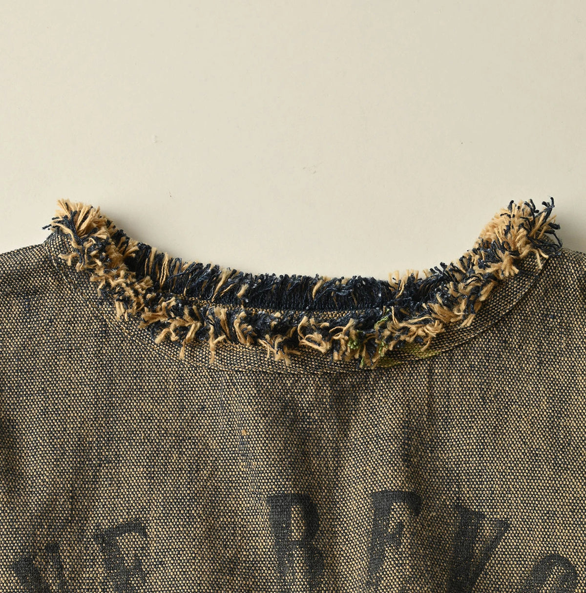 45R Ai Indigo Linen Sack Fringe Dress