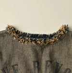 45R Ai Indigo Linen Sack Fringe Dress