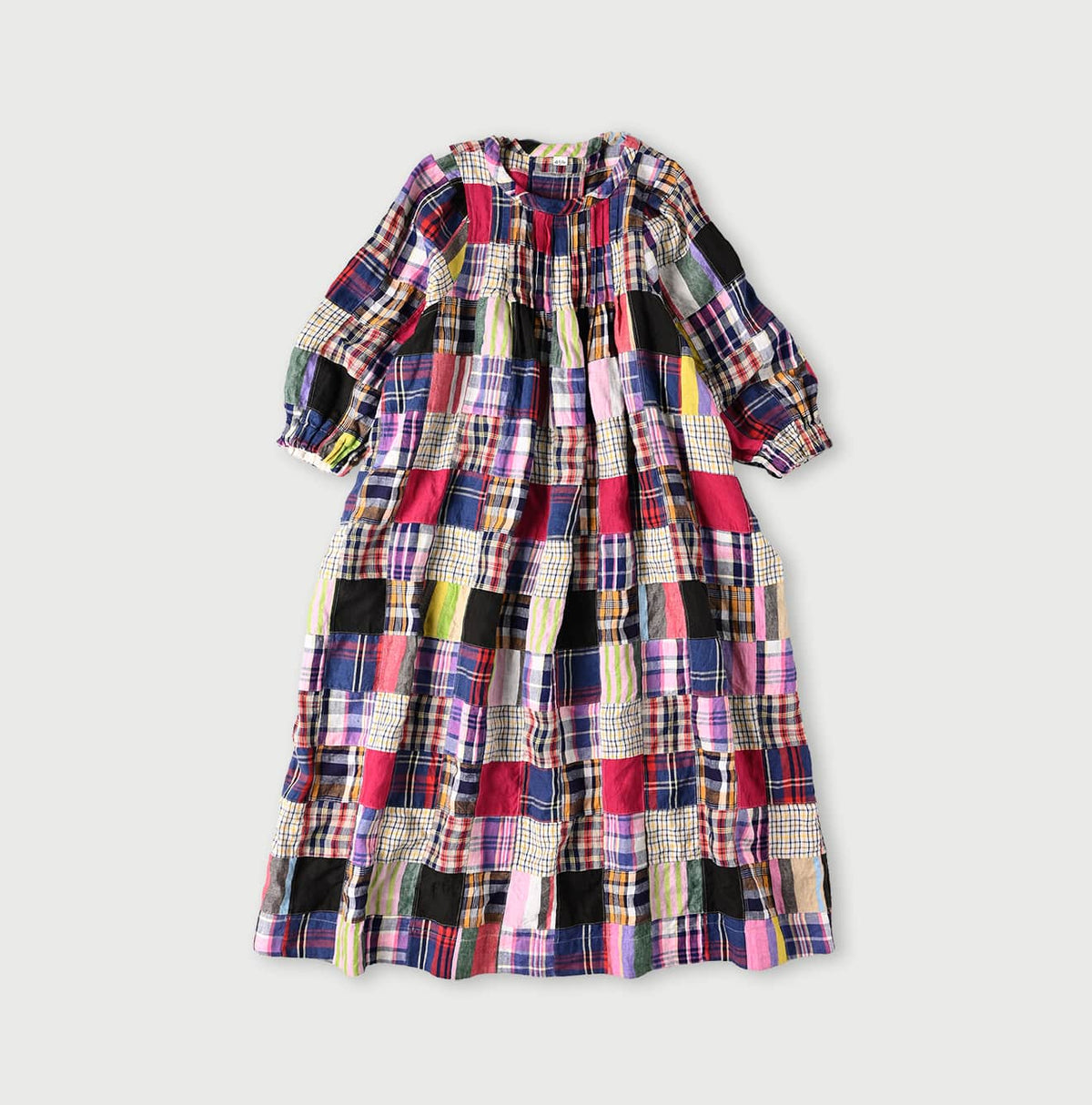 Linen Patchwork Dress 45R GLOBAL Linen Patchwork Dress 45R GLOBAL