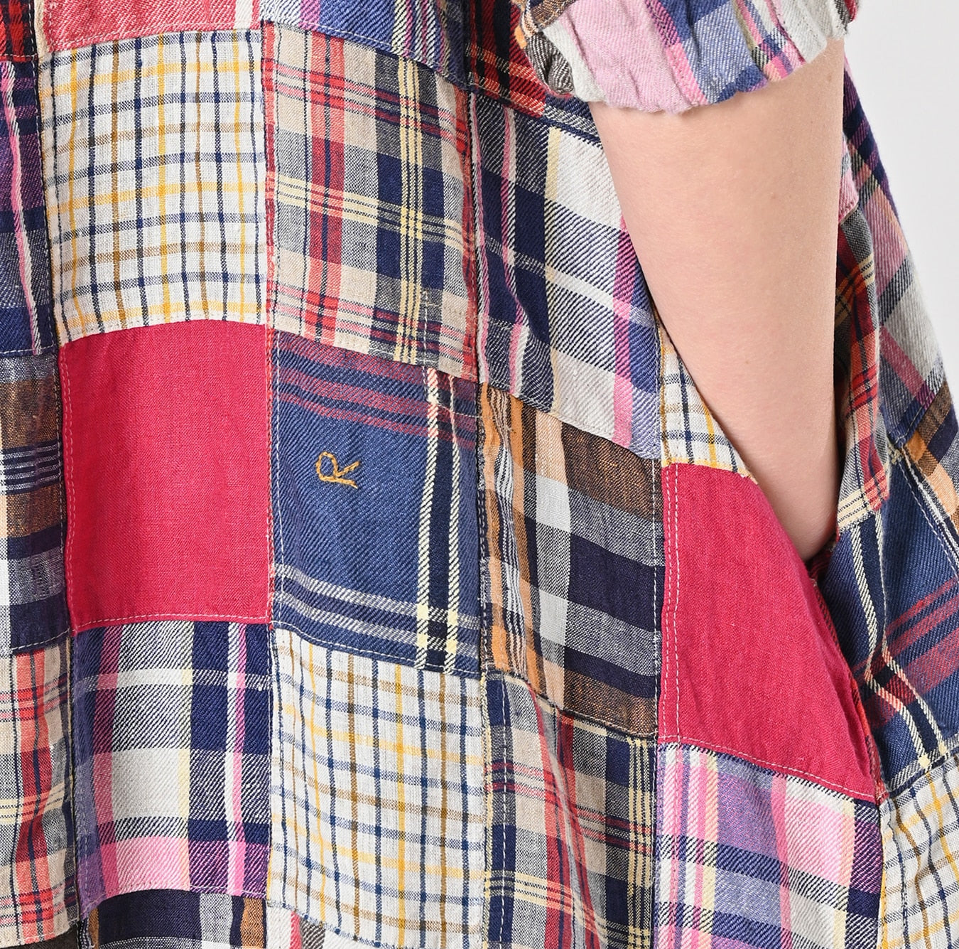 45R Linen Patchwork Dress - Image 10