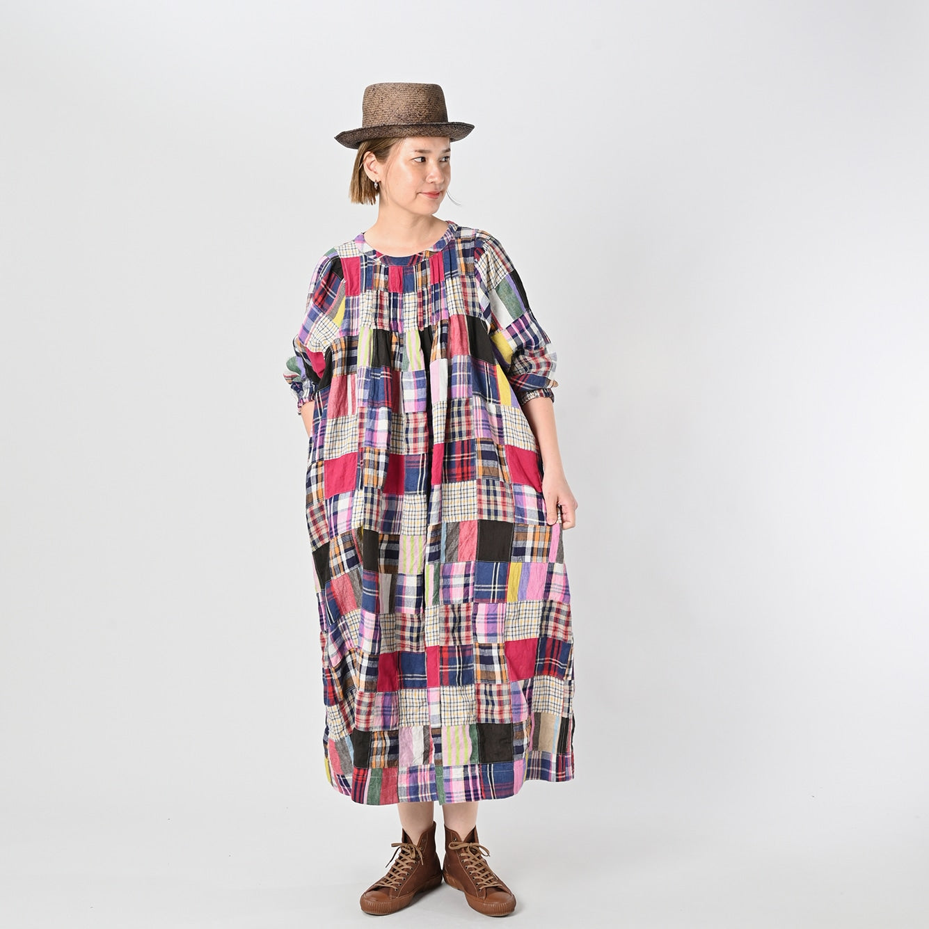 【ANGLAN】Linen Patchwork Half Tee ANGLAN】Linen Patchwork Half Tee (ANGLAN/Tシャツ・カットソー