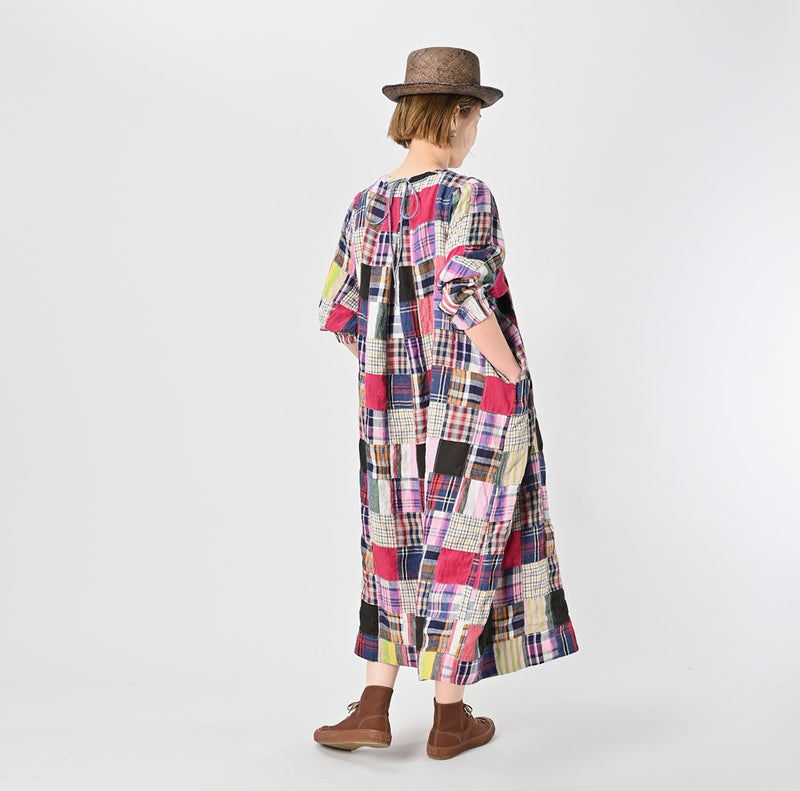 45R Linen Patchwork Dress - Image 5