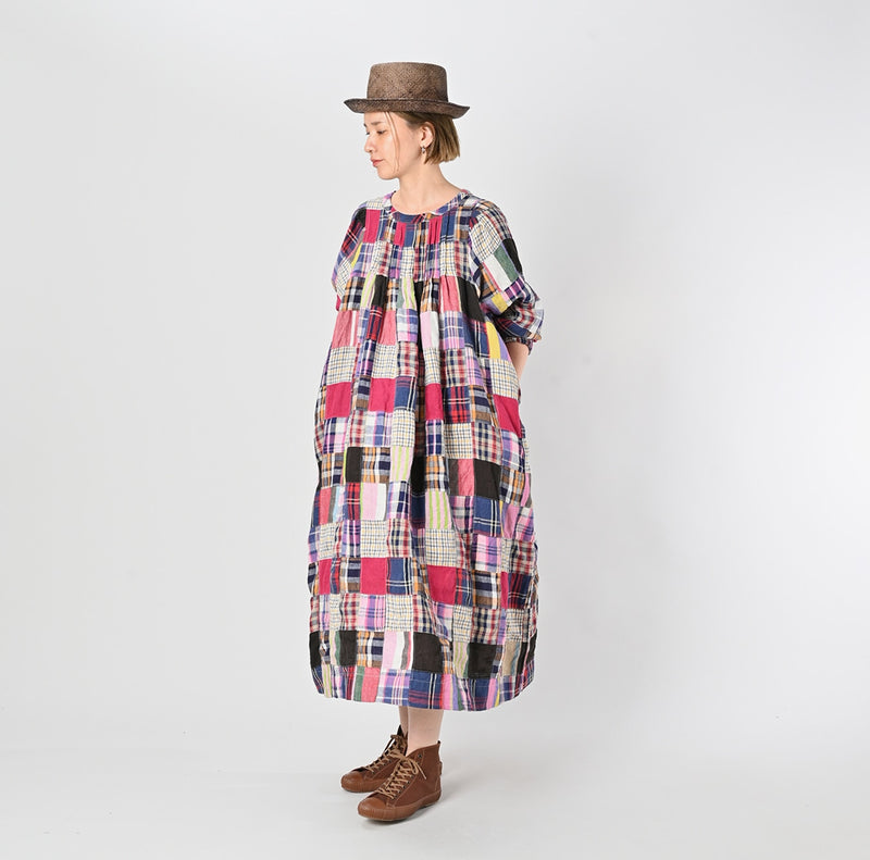 45R Linen Patchwork Dress - Image 6