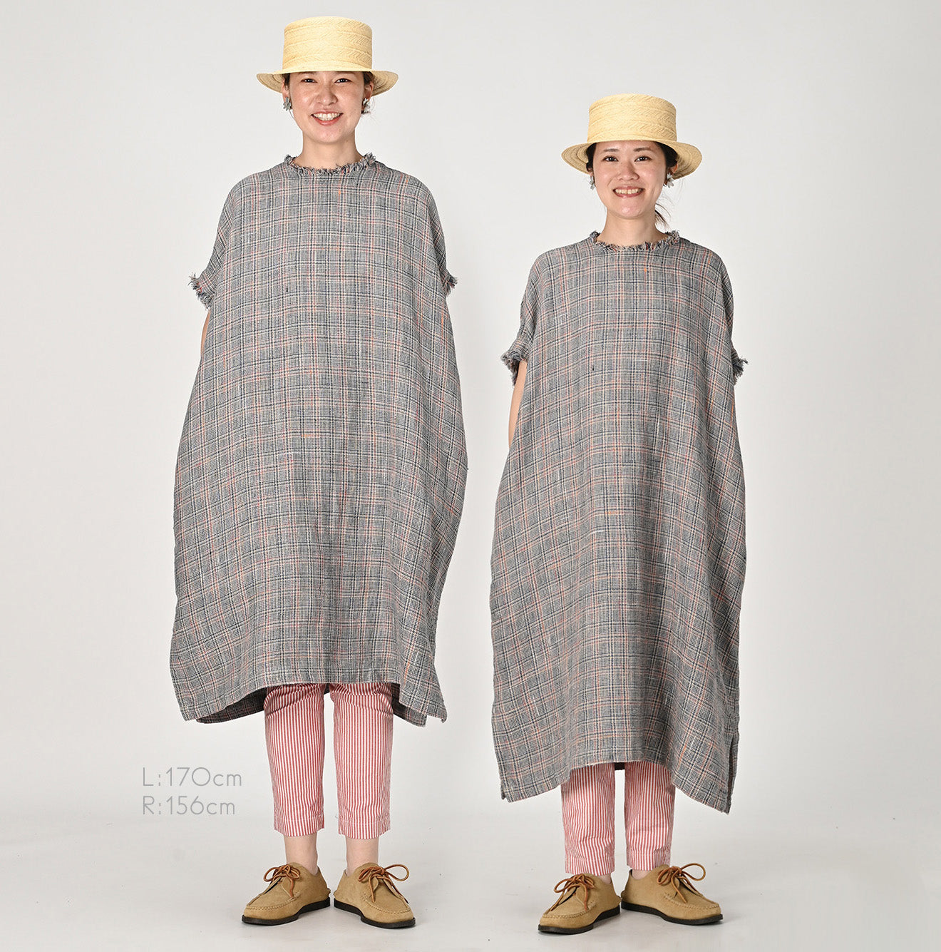 45R Linen Tweed Herringbone Uma Dress