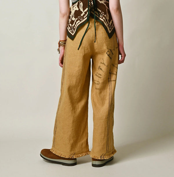 45R Linen Sack Fringe Pants