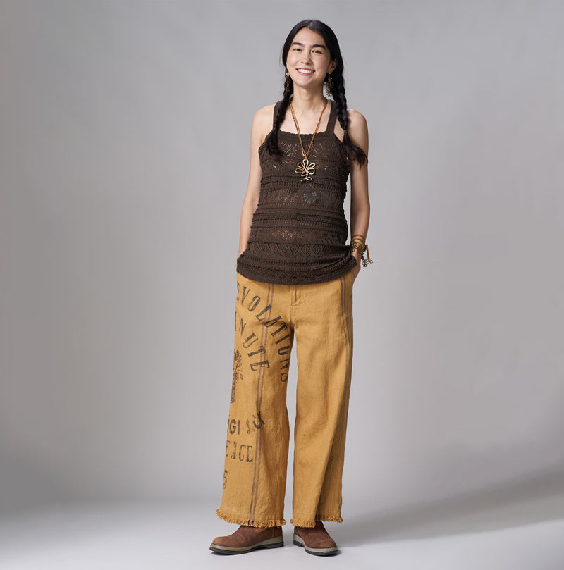 Linen Sack Fringe Pants - Image 2
