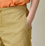 45R Cotton Linen Oxford Stretch Sabrina Slacks