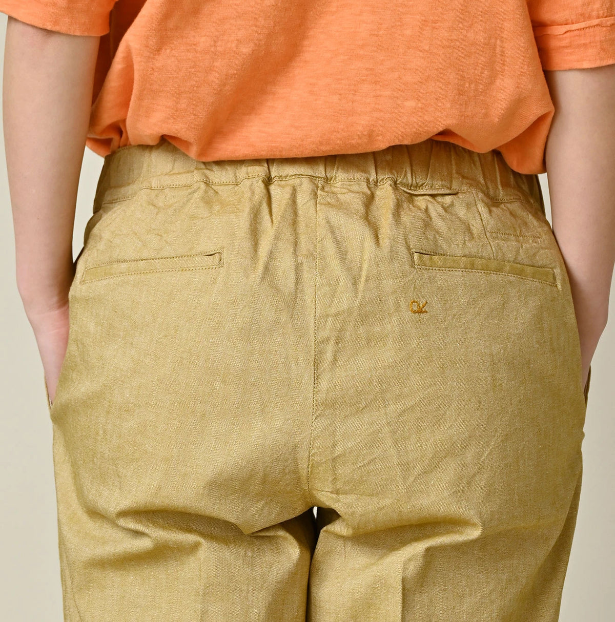 45R Cotton Linen Oxford Stretch Sabrina Slacks
