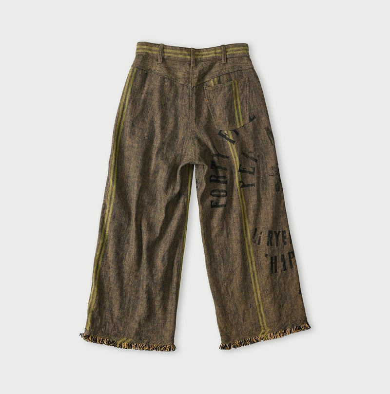 45R Ai Indigo Linen Sack Fringe Pants - Image 13