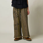 45R Ai Indigo Linen Sack Fringe Pants