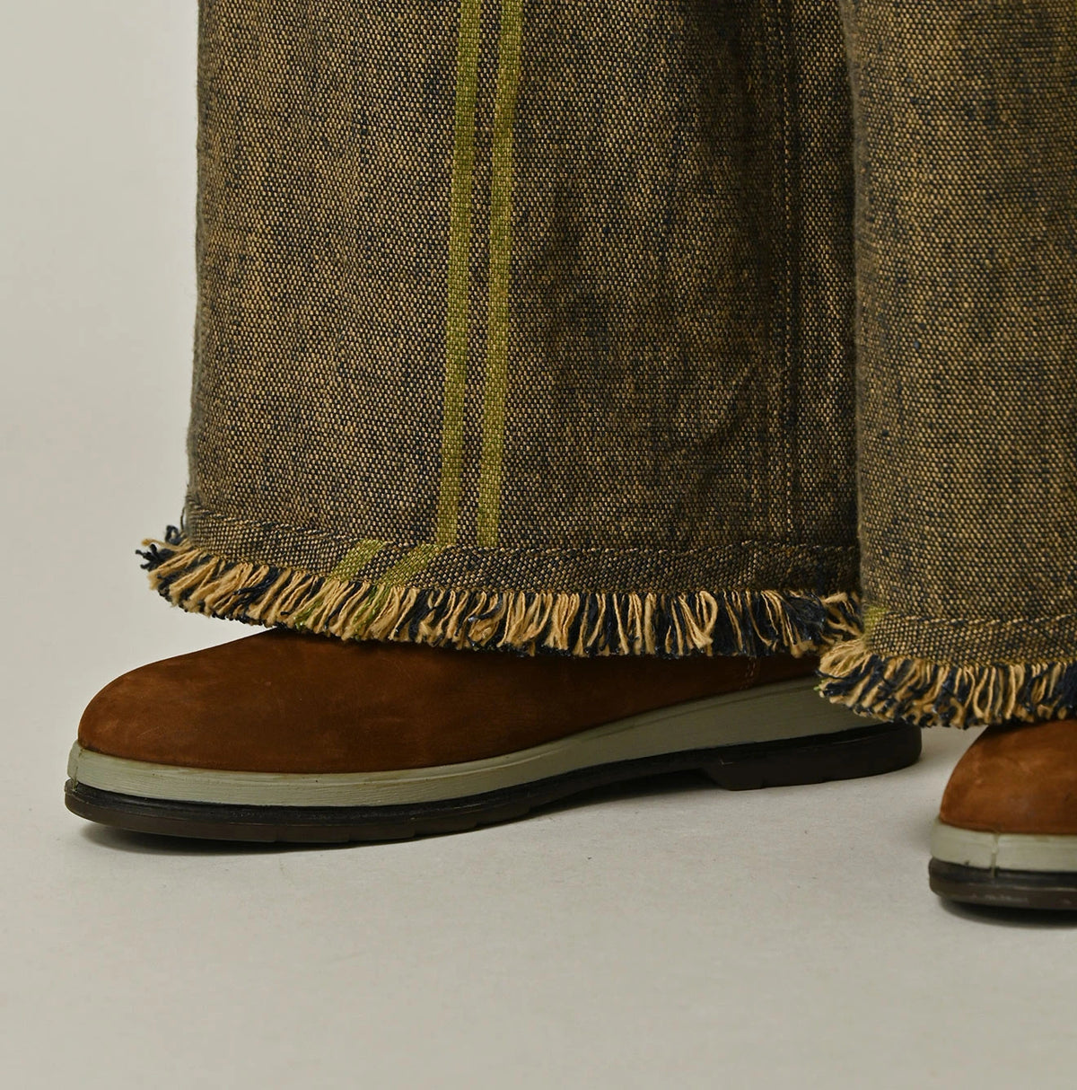 45R Ai Indigo Linen Sack Fringe Pants