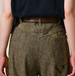 45R Ai Indigo Linen Sack Fringe Pants