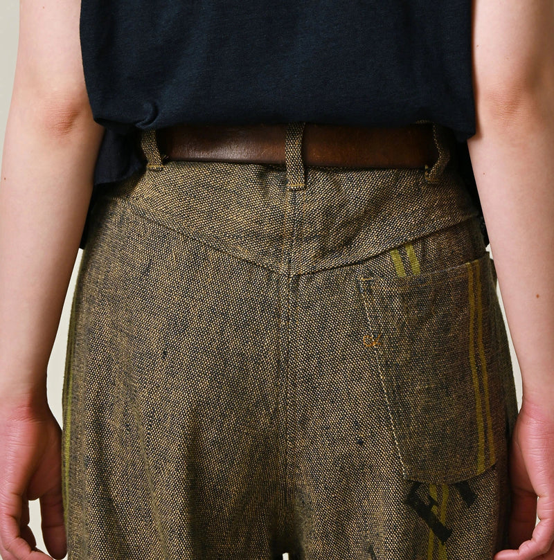 45R Ai Indigo Linen Sack Fringe Pants - Image 10