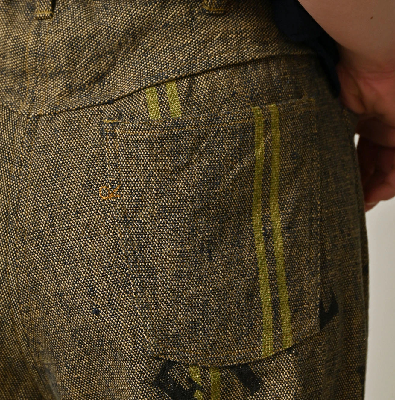 45R Ai Indigo Linen Sack Fringe Pants - Image 11