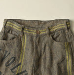 45R Ai Indigo Linen Sack Fringe Pants