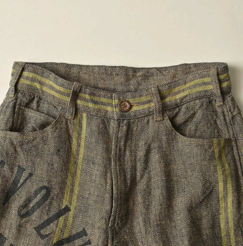 45R Ai Indigo Linen Sack Fringe Pants - Image 14