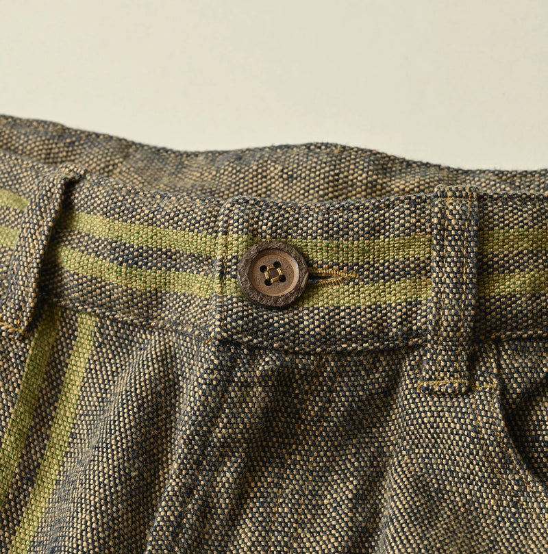 45R Ai Indigo Linen Sack Fringe Pants - Image 15