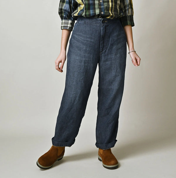 45R Linen Denim Easy Work Pants Zyu
