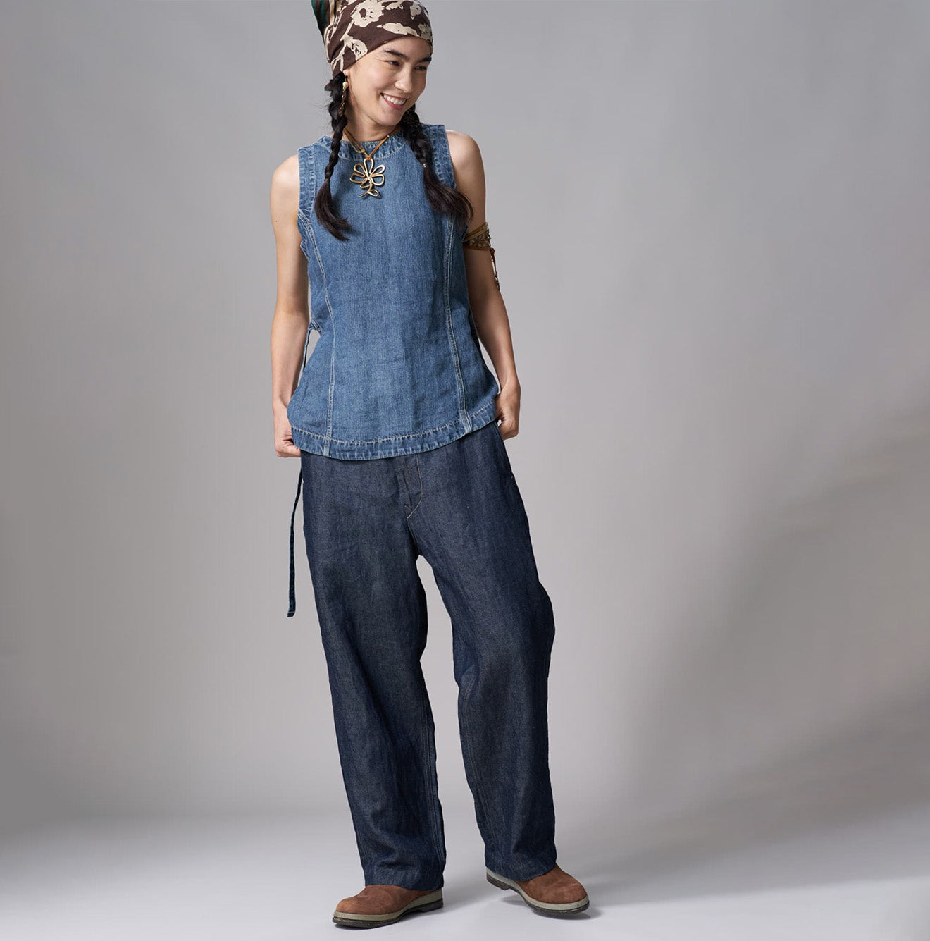 Linen Denim Sleeveless Top Zyu | 45R Official Online Store – 45R