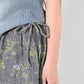 45R Dungaree Cotton Linen Flower Trumpet Pants