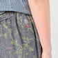 45R Dungaree Cotton Linen Flower Trumpet Pants