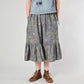 45R Dungaree Cotton Linen Flower Trumpet Pants
