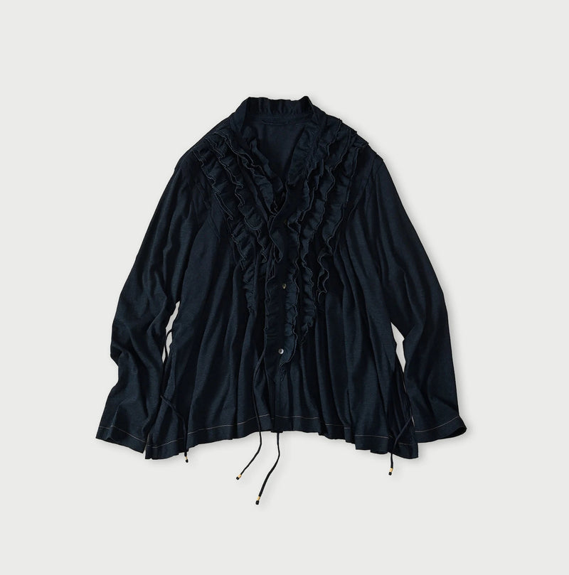 45R Indigo Jersey Frilled Cachecoeur - Image 1