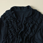 45R Indigo Jersey Frilled Cachecoeur
