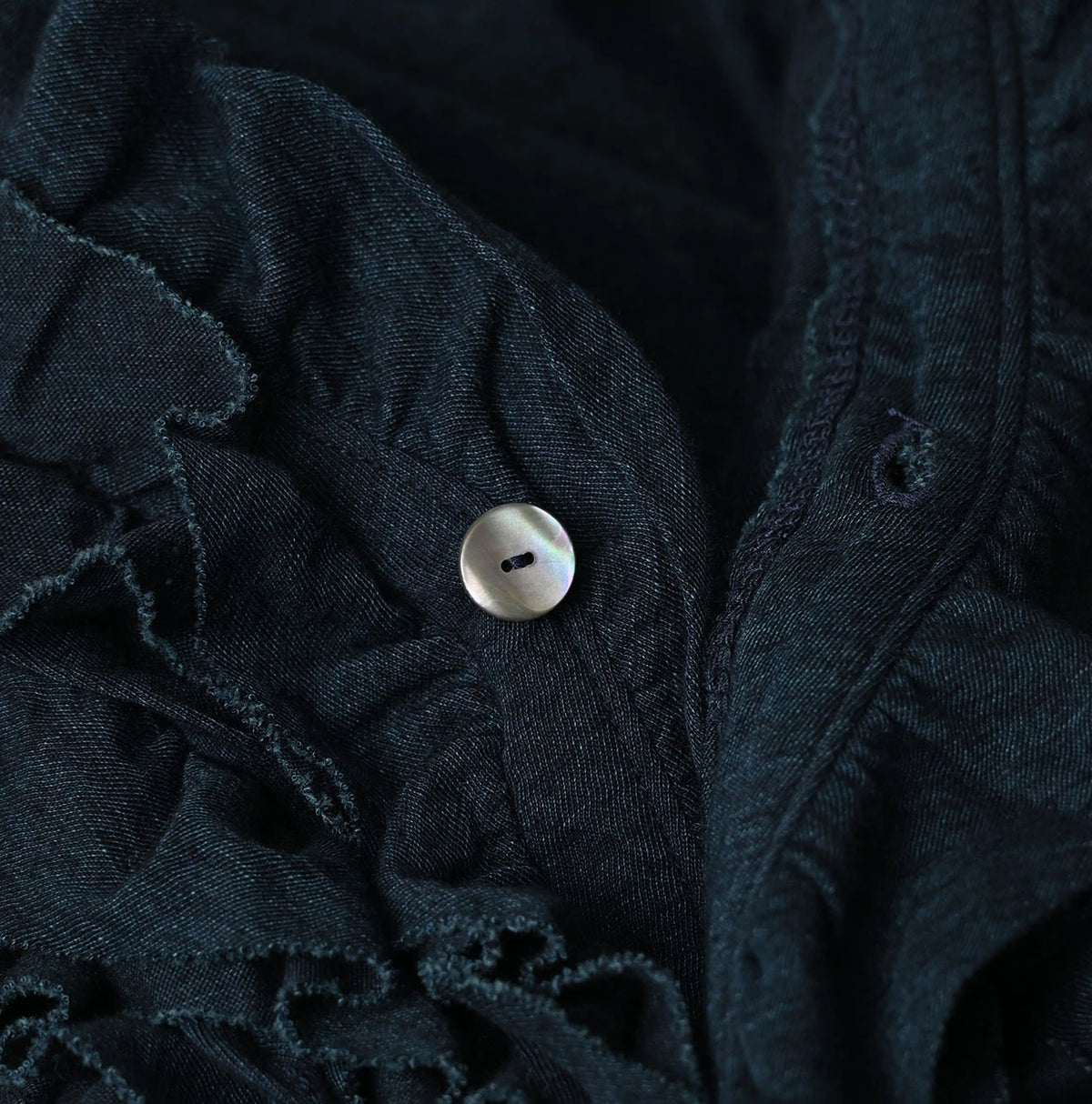 45R Indigo Jersey Frilled Cachecoeur