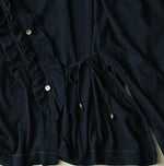 45R Indigo Jersey Frilled Cachecoeur
