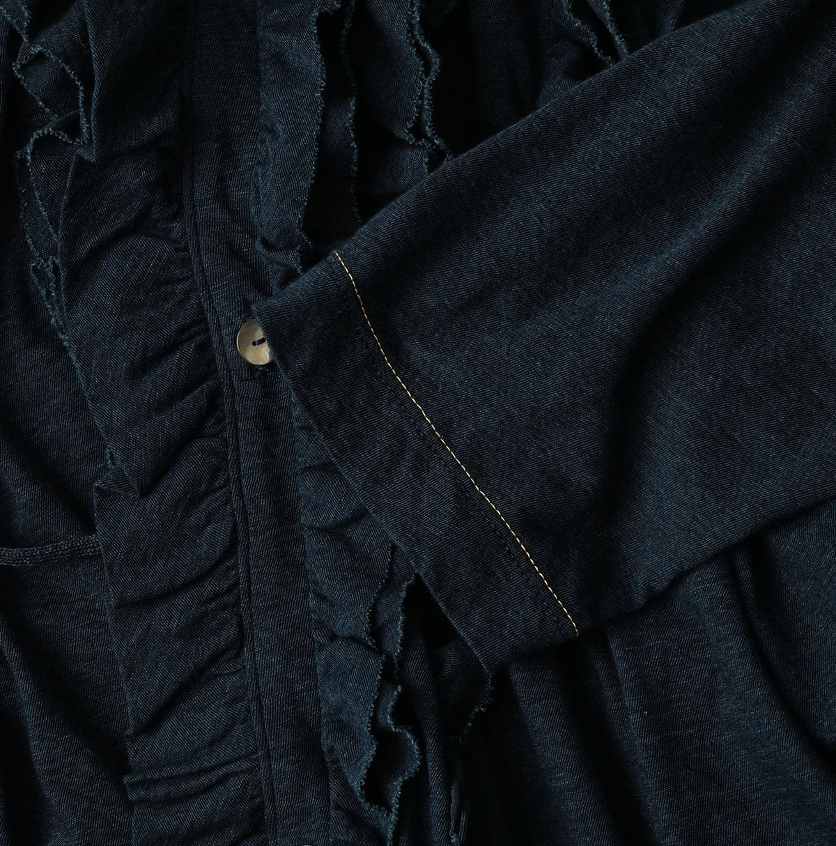 45R Indigo Jersey Frilled Cachecoeur
