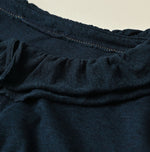45R Indigo Jersey Frilled Henley