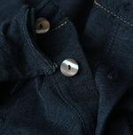 45R Indigo Jersey Frilled Henley