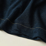 45R Indigo Jersey Frilled Henley