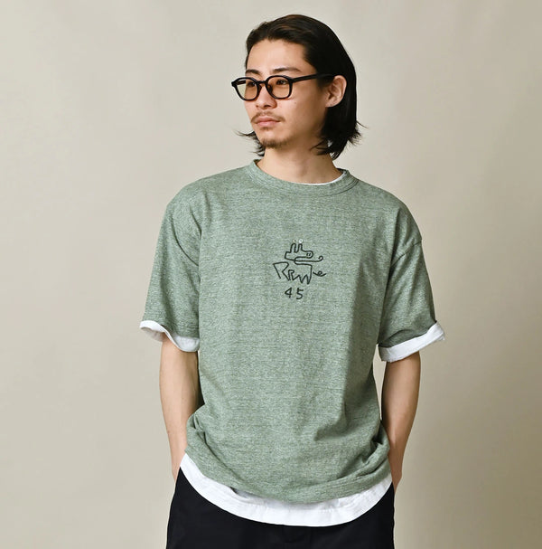45R Nasuppiie Embroidery 908 T-shirt (Top-Dyed)