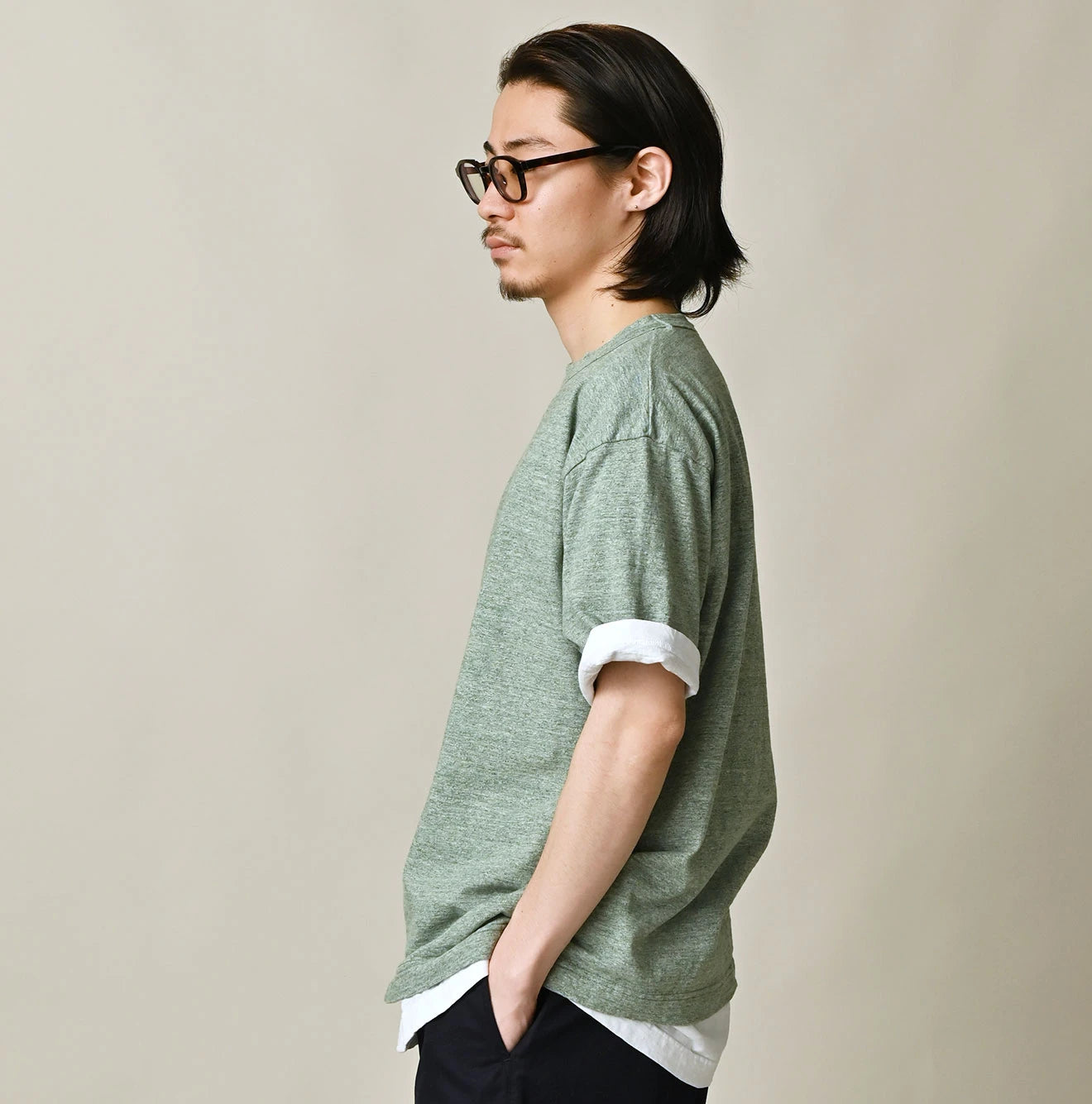 45R Nasuppiie Embroidery 908 T-shirt (Top-Dyed) - Image 9