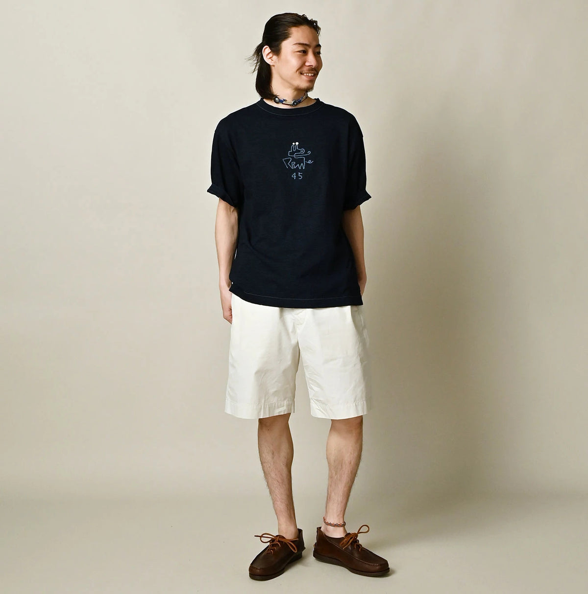 45R Indigo Nasuppiie Embroidery 908 T-shirt