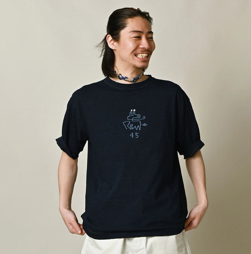 45R Indigo Nasuppiie Embroidery 908 T-shirt - Image 7