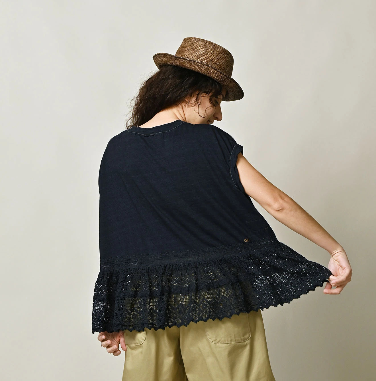 45R Indigo Tenjiku x Lace M-Camisole - Image 5